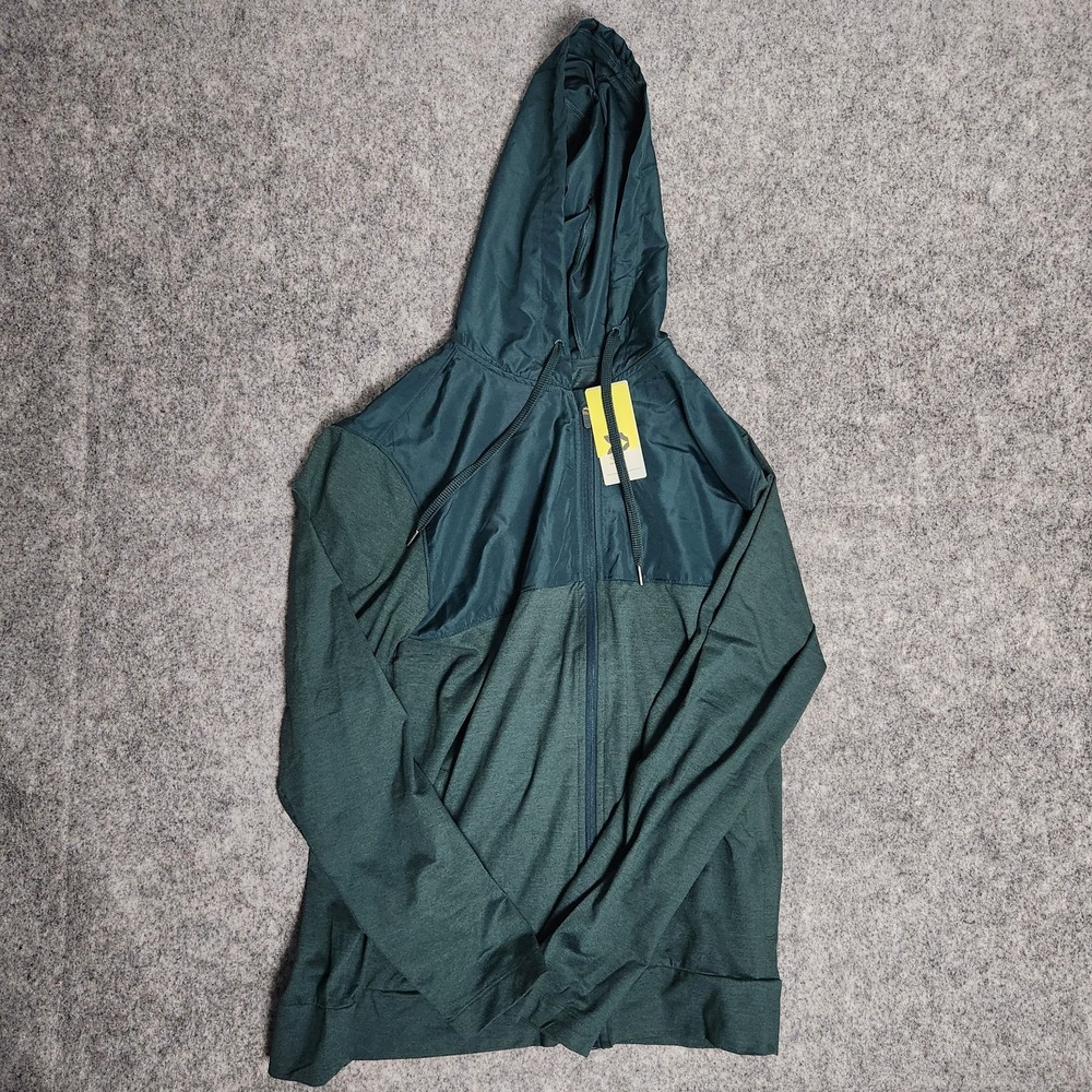 All‎ in Motion NWT Full Zip Hooded Jacket Men M Green Long Sleeve Performance